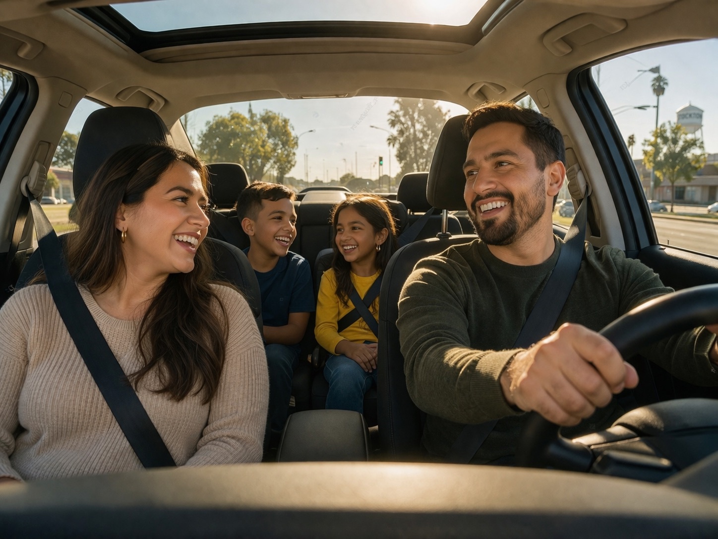 Happy family at Bubba's Express Car Wash